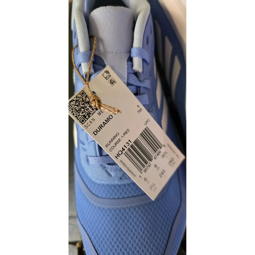 Adidas Duramo 10 Womens Running Shoes Blue White Sneaker Size 7.5